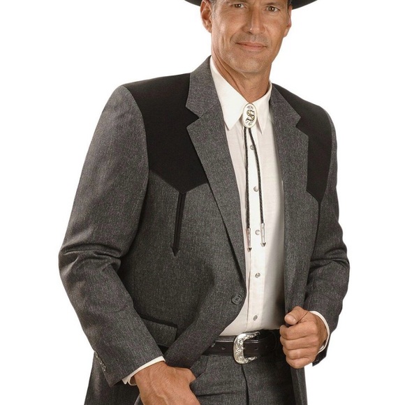 Men's Western Sport Coat - Charcoal and Black